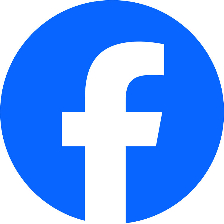 Facebook-Logo mit wei&szlig;em &bdquo;f&ldquo; auf blauem Kreis-Hintergrund.